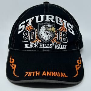 Sturgis Black Hills Motorcycle Rally 2018 Hat Baseball Cap Biker Strapback Black